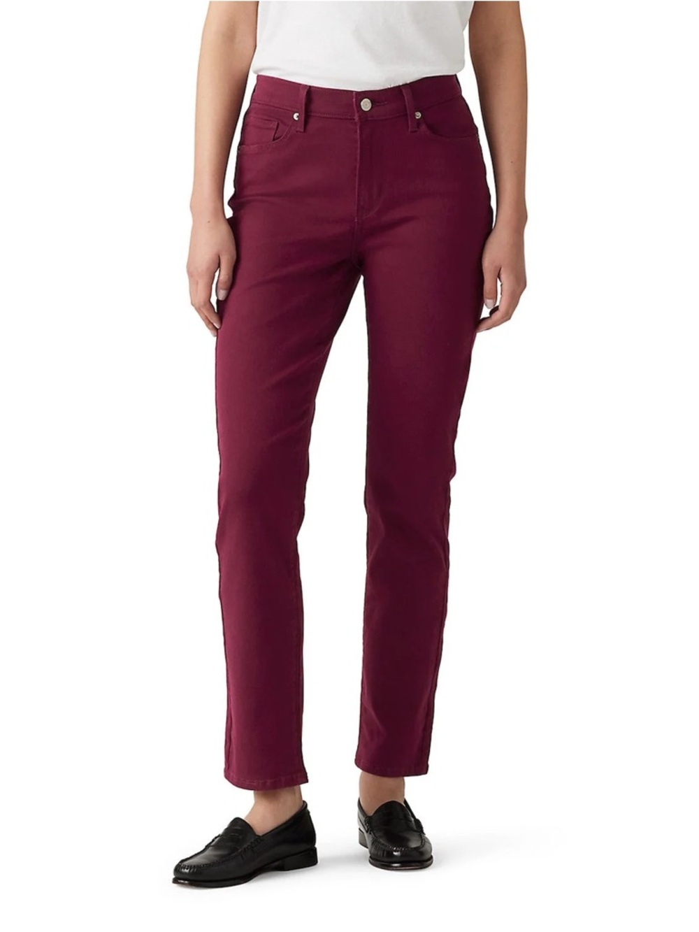 Levi’s Burgundy Straight Leg Jeans Size 12 W31 L30 Classic Mid Rise